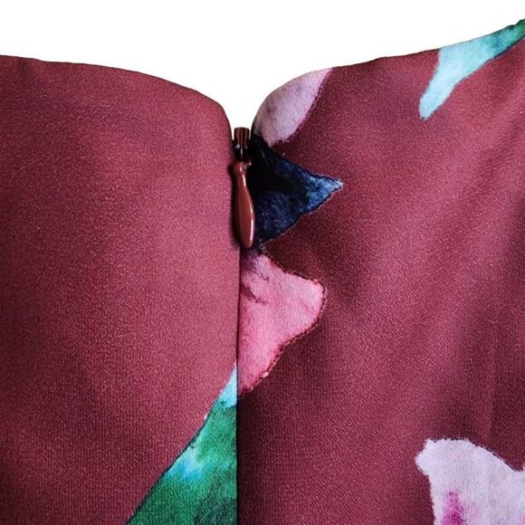 Fame and Partners Red Floral Criss Cross Formal Mini Dress Size 2 EUC - Picture 10 of 14